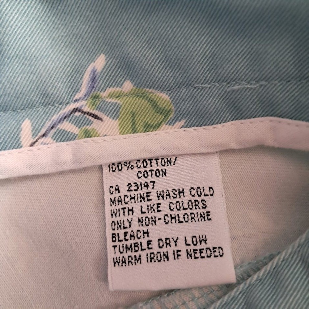 TALBOTS Petites 6P Floral Print Teal Women's Mom Jeans 100%‎ Cotton Straight Leg - Picture 6 of 7